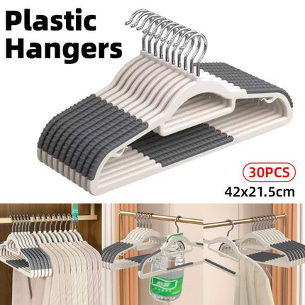 30pcs Non Slip Clothes Hangers No Trace Drying Rack Space Saving Wardrobe