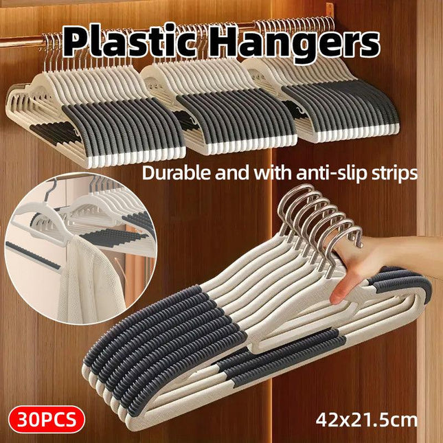 30pcs Non Slip Clothes Hangers No Trace Drying Rack Space Saving Wardrobe