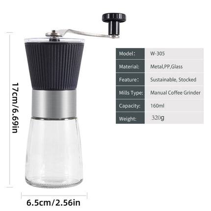 Small Manual Coffee Grinder Beans Nuts Adjustable Conical Ceramic Burr Spice