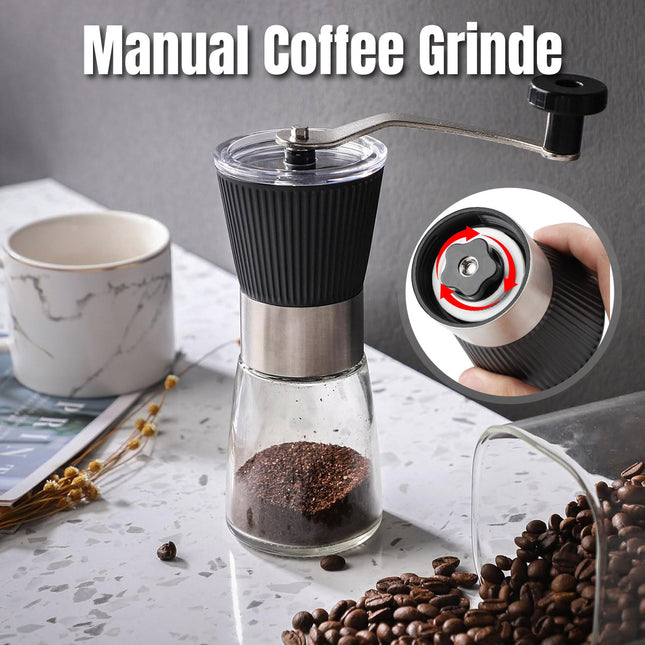 Small Manual Coffee Grinder Beans Nuts Adjustable Conical Ceramic Burr Spice