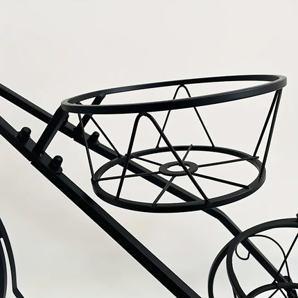 European Style Multi Layer Iron Bicycle Basket Flower Rack Outdoor Garden Decor