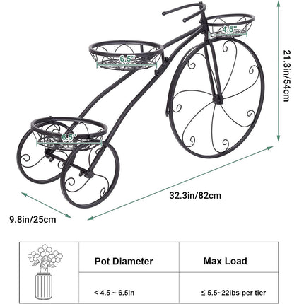 European Style Multi Layer Iron Bicycle Basket Flower Rack Outdoor Garden Decor