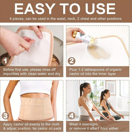 Essential Oil Wrap 6PCS Adjustable Belt Set Black Oil Resistant Body Cover