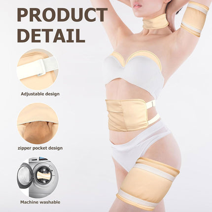 Essential Oil Wrap 6PCS Adjustable Belt Set Black Oil Resistant Body Cover