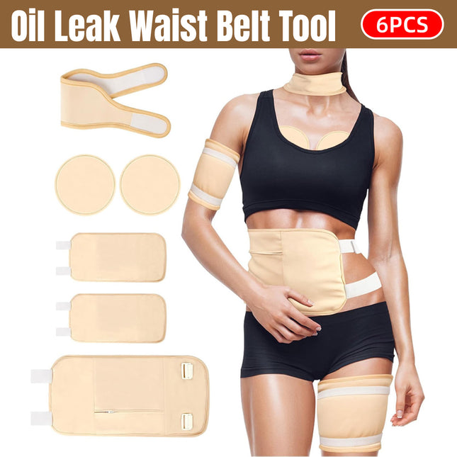 Essential Oil Wrap 6PCS Adjustable Belt Set Black Oil Resistant Body Cover
