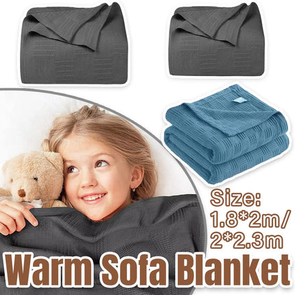 Knitted Blanket Warm Sofa Throw Soft Cozy Blanket Comfortable Home Decor Piece