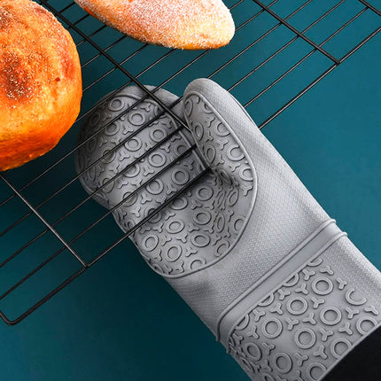 Kitchen Heat Resistant Gloves Pair Cooking Oven Mitts Baking BBQ Insulated Glove