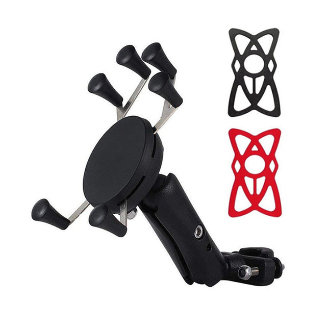Universal Motorcycle Phone Holder Six Claw Mount Shockproof Silicone Grip Stand