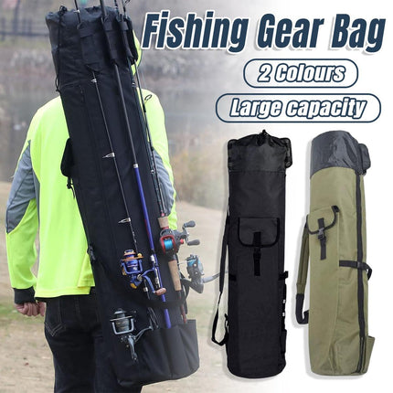 Multifunctional Cylinder Fishing Rod Bag Outdoor Gear Storage Carry Waterproof