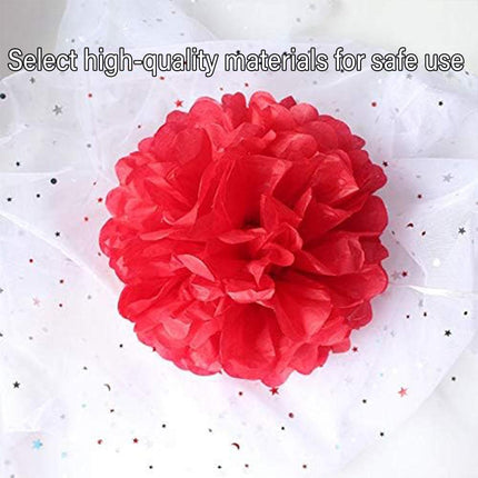 Decorative Paper Flower Balls 10pcs Party Hanging Pom Pom Wedding Event Decor