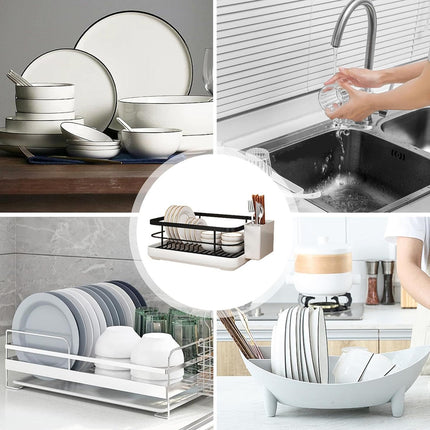 Kitchen Dish Drying Rack Sink Organizer Plate Holder Storage Box For Chopsticks