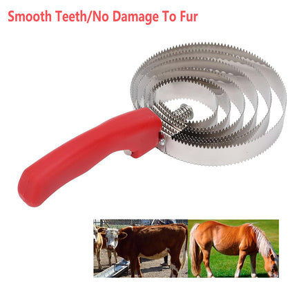 Stainless Steel Cattle Brush with Serrated Teeth Grooming Scraper for Horses Use