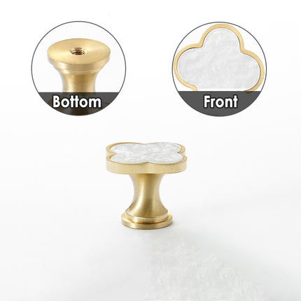 Four Leaf Clover Cabinet Handle Single Hole Vintage Pull for Drawer Door Closet