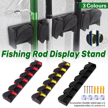 Fishing Rod Display Rack Vertical Horizontal Plastic Bracket for Gear Collection