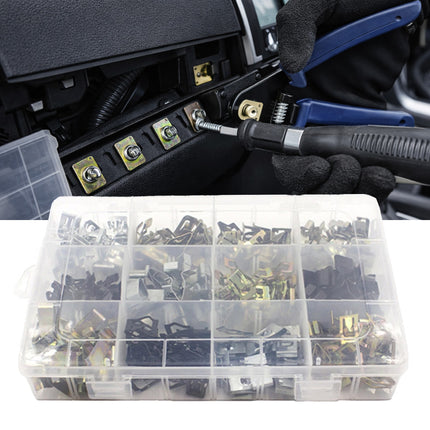 240PCS Car Dashboard and Door Panel Fastener Set Auto Trim Clips U-Shaped
