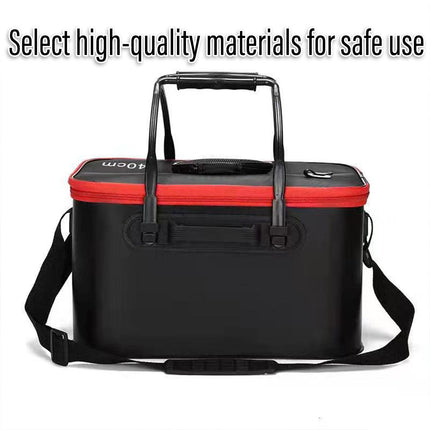 Portable Folding EVA Fishing Bucket Multi Use Live Fish Container with Strap