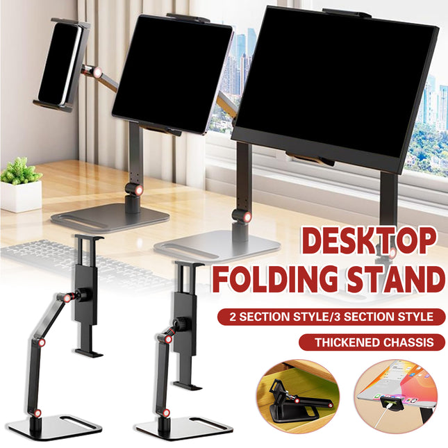 Desktop Folding Phone Tablet Stand Adjustable Height Carbon Steel for Home Office