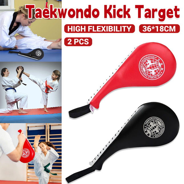 Taekwondo Kick Target 2PCS PU Foot Board Double Blade Training Pad 36 x 18cm