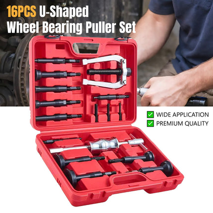 16PCS Inner Bearing Puller Set Slide Hammer Internal Blind Hole Remover Kit