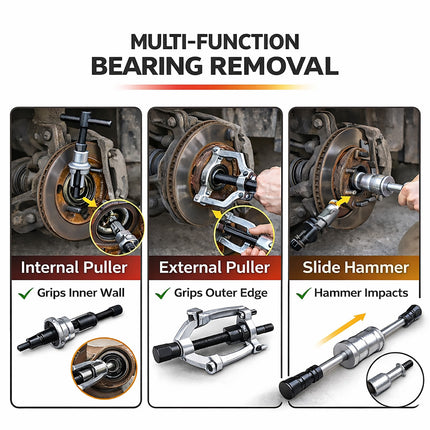 16PCS Inner Bearing Puller Set Slide Hammer Internal Blind Hole Remover Kit