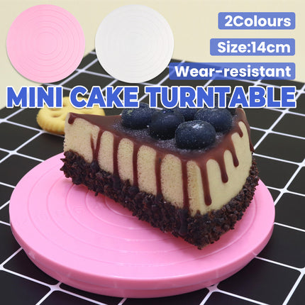 Mini Cake Turntable 14cm Manually Rotating Stand for Cake Decorating Baking Use
