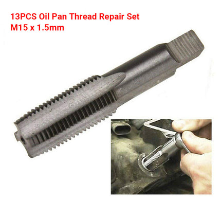 13-piece Automotive Oil Pan Thread Repair Tool Kit for Car Engine Maintenance