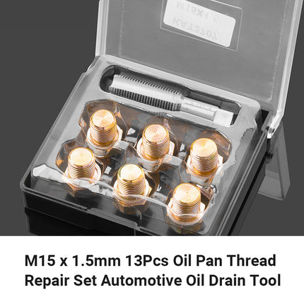 13-piece Automotive Oil Pan Thread Repair Tool Kit for Car Engine Maintenance