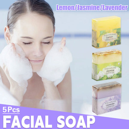 Essential Oil Soap Set 5PCS Plant Based Handmade Bars for Bath Face Hand Washing