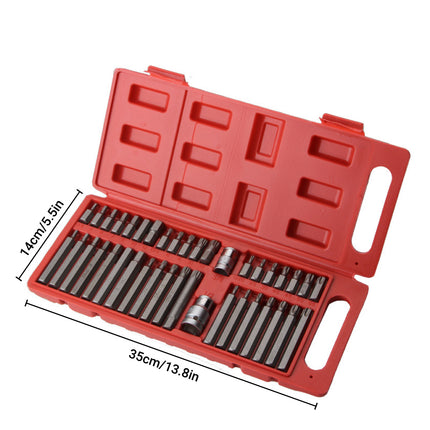 40PCS Mechanic Socket Bits Tool Set 1/2 Inch 3/8 Inch Durable for Auto Repair