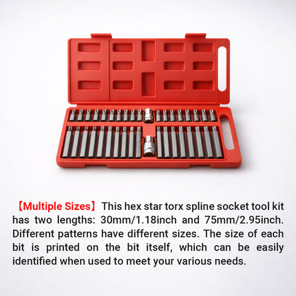 40PCS Mechanic Socket Bits Tool Set 1/2 Inch 3/8 Inch Durable for Auto Repair