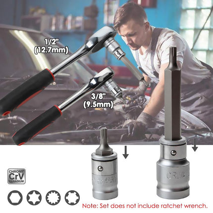 40PCS Mechanic Socket Bits Tool Set 1/2 Inch 3/8 Inch Durable for Auto Repair