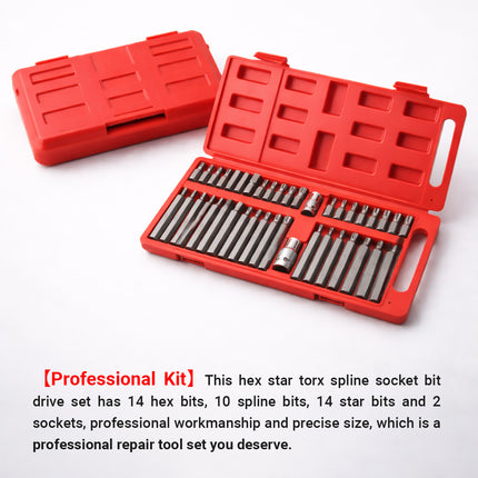 40PCS Mechanic Socket Bits Tool Set 1/2 Inch 3/8 Inch Durable for Auto Repair