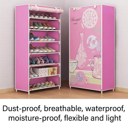 Stackable Shoe Rack Storage Cabinet Organizer Portable Wardrobe for Home Use