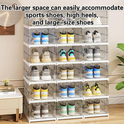 Home Foldable Shoe Box Dustproof Storage Thickened Movable Transparent Cabinet