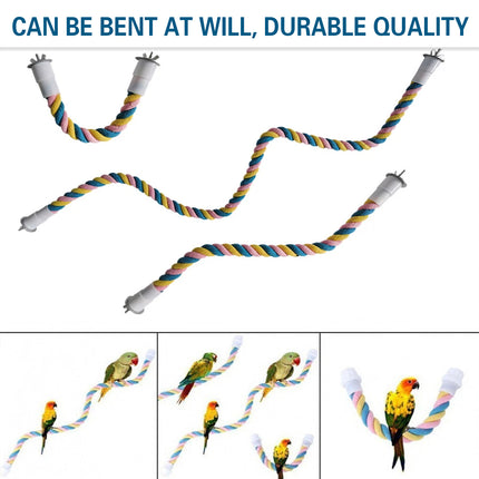 U Shaped Parrot Cotton Rope Climbing Toy Perch Stand for Bird Cage
