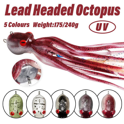 175g/240g Simulated Octopus Soft Bait Lure Fishing Artificial Squid Tackle