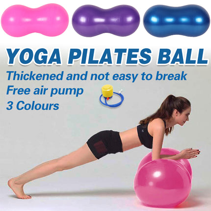 Thickened Capsule Shape Yoga Pilates Ball Anti Burst Fitness Stability Trainer with Pump