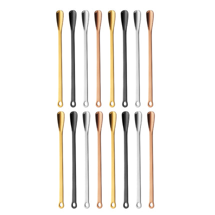 16PCS Stainless Steel Stirring Spoons 165mm Long Multi Colour Set for Drinks Use