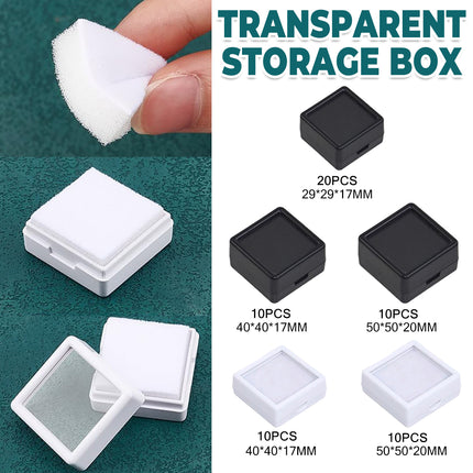 Glass Cover Transparent Bare Stone Box Diamond Acrylic Gem Display Storage Props