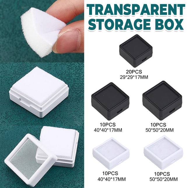 Glass Cover Transparent Bare Stone Box Diamond Acrylic Gem Display Storage Props