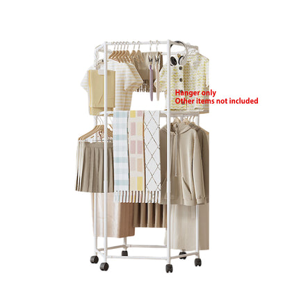 Floor-Standing Rotating Clothes Rack with Wheels Mobile Thickness Steel Pipe