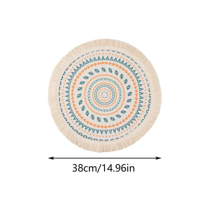 Round Placemats Fabric Heat Insulation Pads Coasters Home Decor Dining Table Mat
