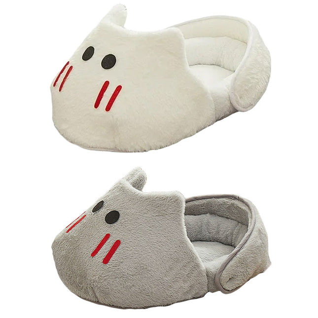 Cat Dog Bed Winter Sleeping Nest Rabbit Slipper Shape Pet House Soft Warm