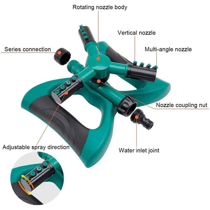 360° Rotating Sprayer Watering Grass Lawn Automatic Garden Tool Water Sprinkler