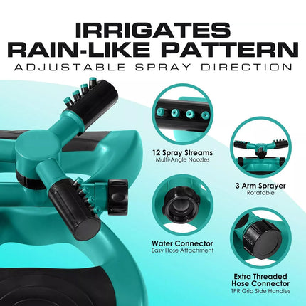 360° Rotating Sprayer Watering Grass Lawn Automatic Garden Tool Water Sprinkler