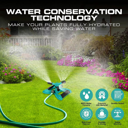 360° Rotating Sprayer Watering Grass Lawn Automatic Garden Tool Water Sprinkler