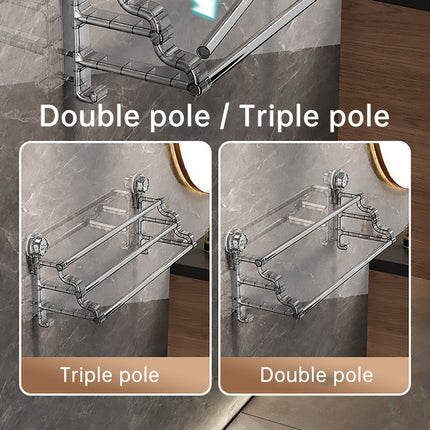 3-Tier Towel Rack No Drill Installation Wall Mounted Rustproof Space Saving