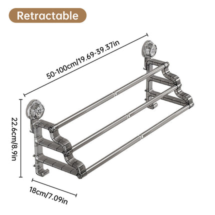 3-Tier Towel Rack No Drill Installation Wall Mounted Rustproof Space Saving