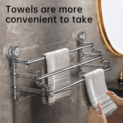 3-Tier Towel Rack No Drill Installation Wall Mounted Rustproof Space Saving