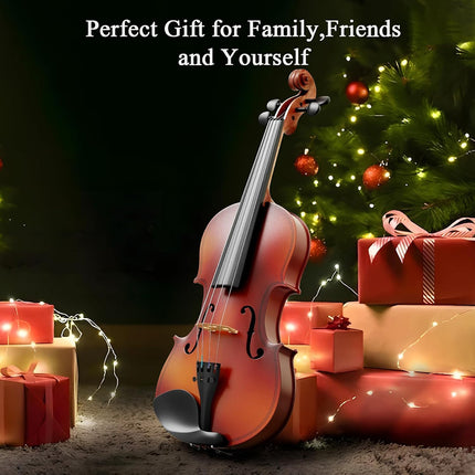 Beginner Violin 4/4 Full Size Linden Wood Complete Music Learning Set with Bow and Case